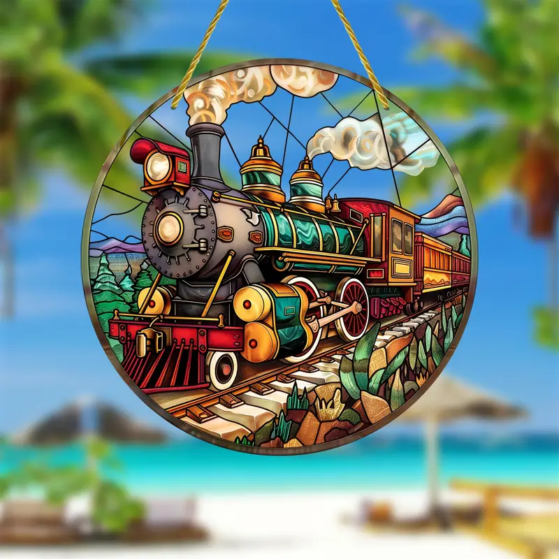Art Deco Acrylic Train Suncatcher Window Mount Decorative Sign & Plaque for Multipurpose Use