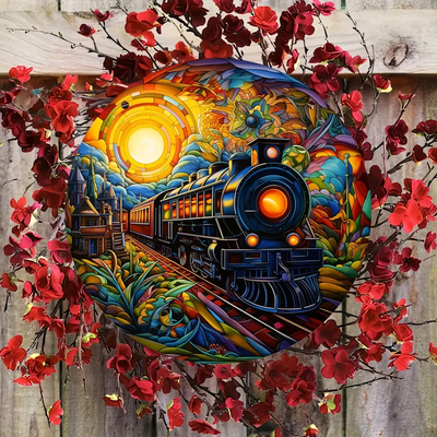 Train Sun Catcher Colorful Window Hanging Round Acrylic Wall Hanging