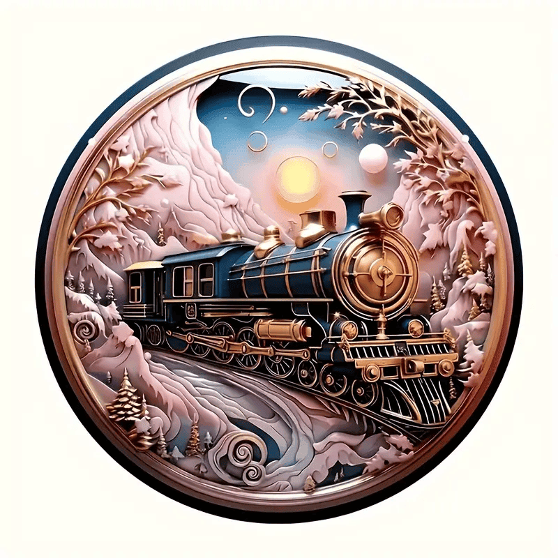 Acrylic Dyeing Sun Catcher Window Train 3d Visual Effect Pattern Window Hanging