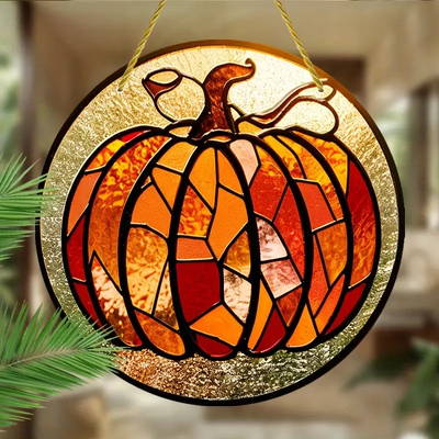 Pumpkin Sun Catcher Window Hanging Home Decoration Holiday Gift Idea