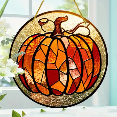 Pumpkin Sun Catcher Window Hanging Home Decoration Holiday Gift Idea