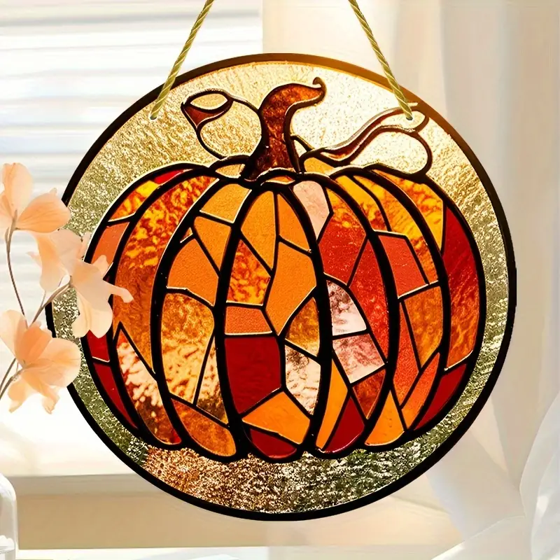Pumpkin Sun Catcher Window Hanging Home Decoration Holiday Gift Idea