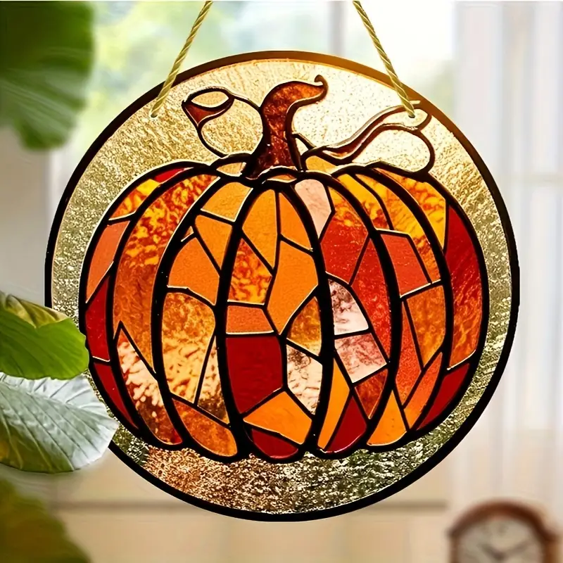 Pumpkin Sun Catcher Window Hanging Home Decoration Holiday Gift Idea