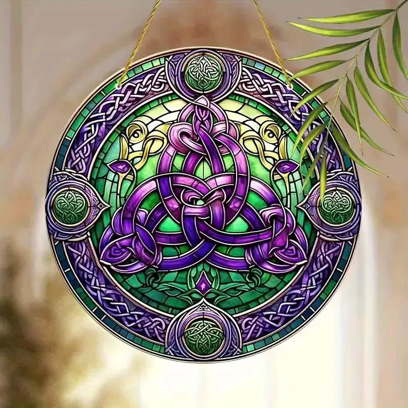 Colorful Faux Stained Glass Peace Sign Faux Stained Glass Suncatcher Decorative Window Hanging Art