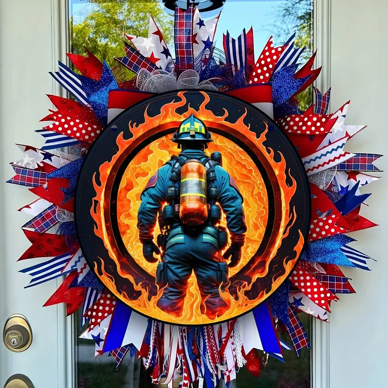 Fireman Stained Suncatcher Fire Sun Catcher Fireman Wall Window Hanging Home Decor