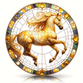 Running Horse Faux Stained Glass Style Window Suncatcher Animal Decoration for Home