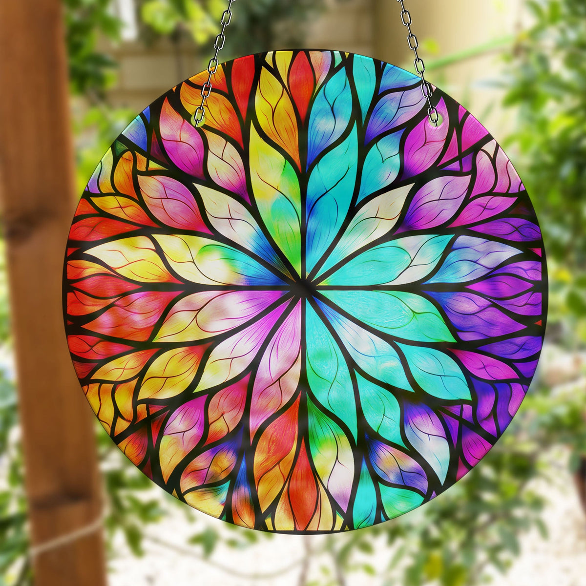 Purple Lotus Faux Stained Glass Suncatcher Window Hanging Home Decor Sun Catcher Gift Idea Decor