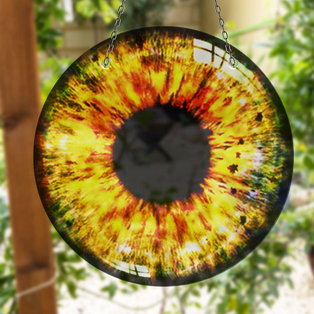 Yellow  Eye Faux Stained Glass Suncatcher Window Hanging Home Decor Sun Catcher Gift Idea Decor