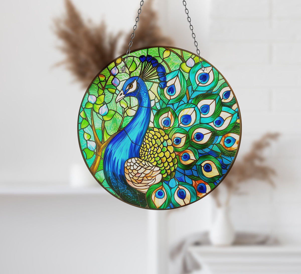 Sparrowhawk Faux Stained Glass Suncatcher Window Hanging Home Decor Sun Catcher Gift Idea Decor