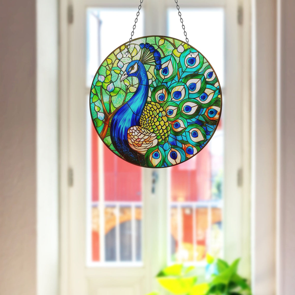 Sparrowhawk Faux Stained Glass Suncatcher Window Hanging Home Decor Sun Catcher Gift Idea Decor