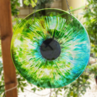 Green Eye Faux Stained Glass Suncatcher Window Hanging Home Decor Sun Catcher Gift Idea