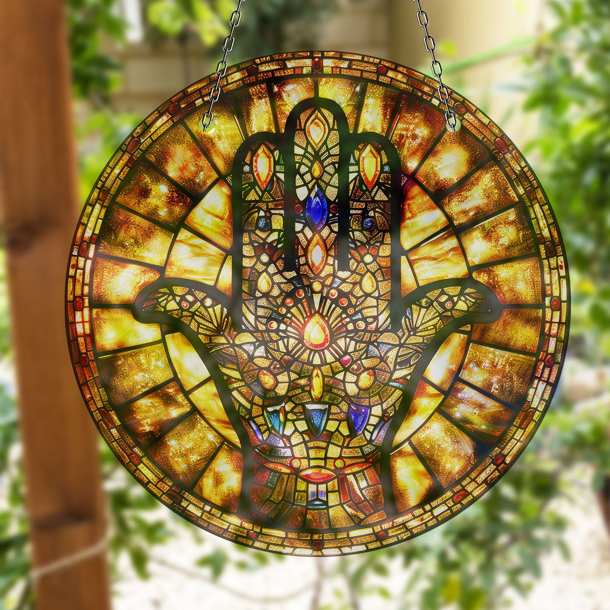 Christian Faux Stained Glass Suncatcher Window Hanging Home Decor Sun Catcher Gift Idea Decor