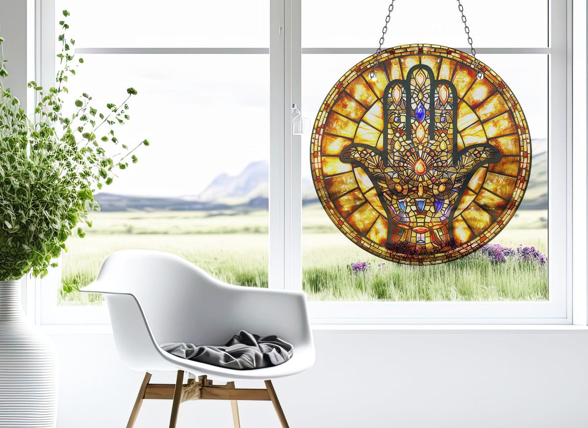 Christian Faux Stained Glass Suncatcher Window Hanging Home Decor Sun Catcher Gift Idea Decor