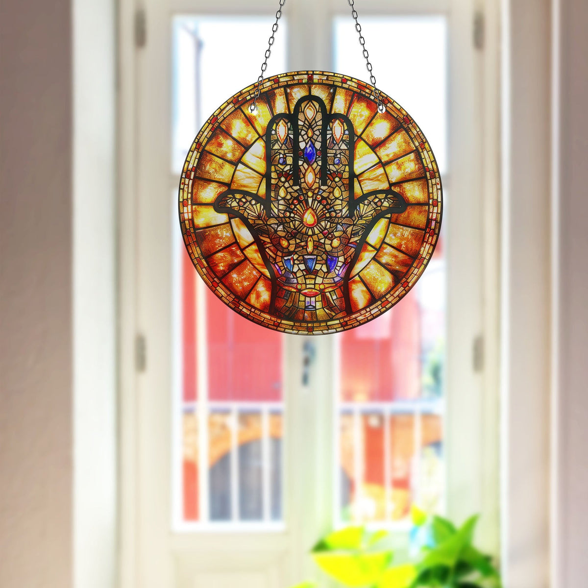 Christian Faux Stained Glass Suncatcher Window Hanging Home Decor Sun Catcher Gift Idea Decor