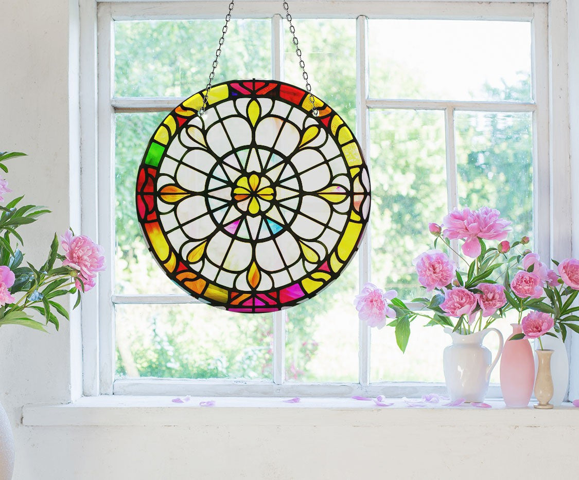 Stained Design Faux Stained Glass Suncatcher Window Hanging Home Decor Sun Catcher Gift Idea Decor