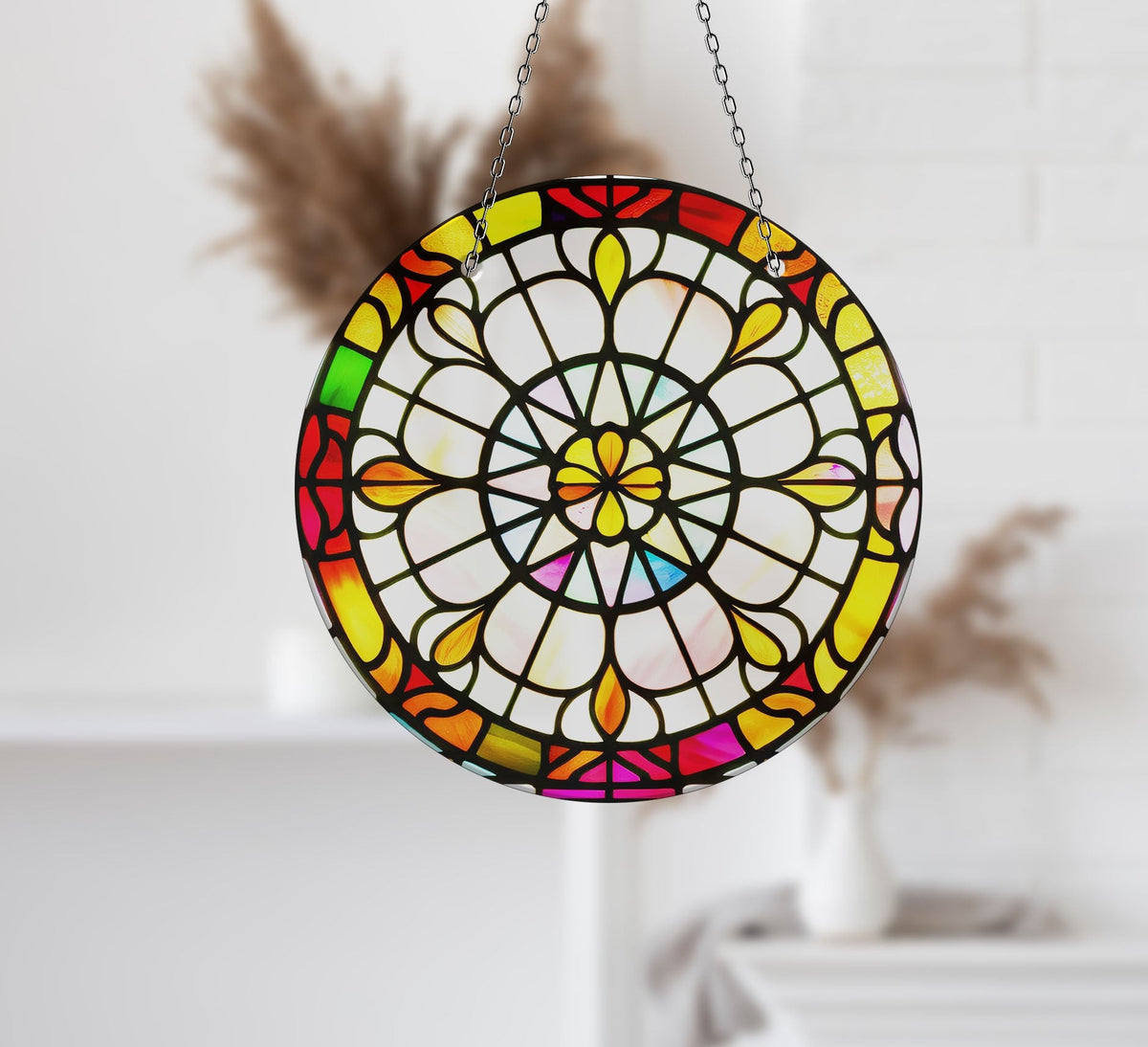 Stained Design Faux Stained Glass Suncatcher Window Hanging Home Decor Sun Catcher Gift Idea Decor