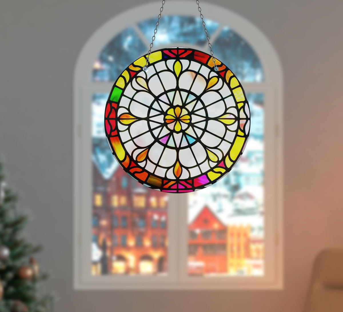 Stained Design Faux Stained Glass Suncatcher Window Hanging Home Decor Sun Catcher Gift Idea Decor