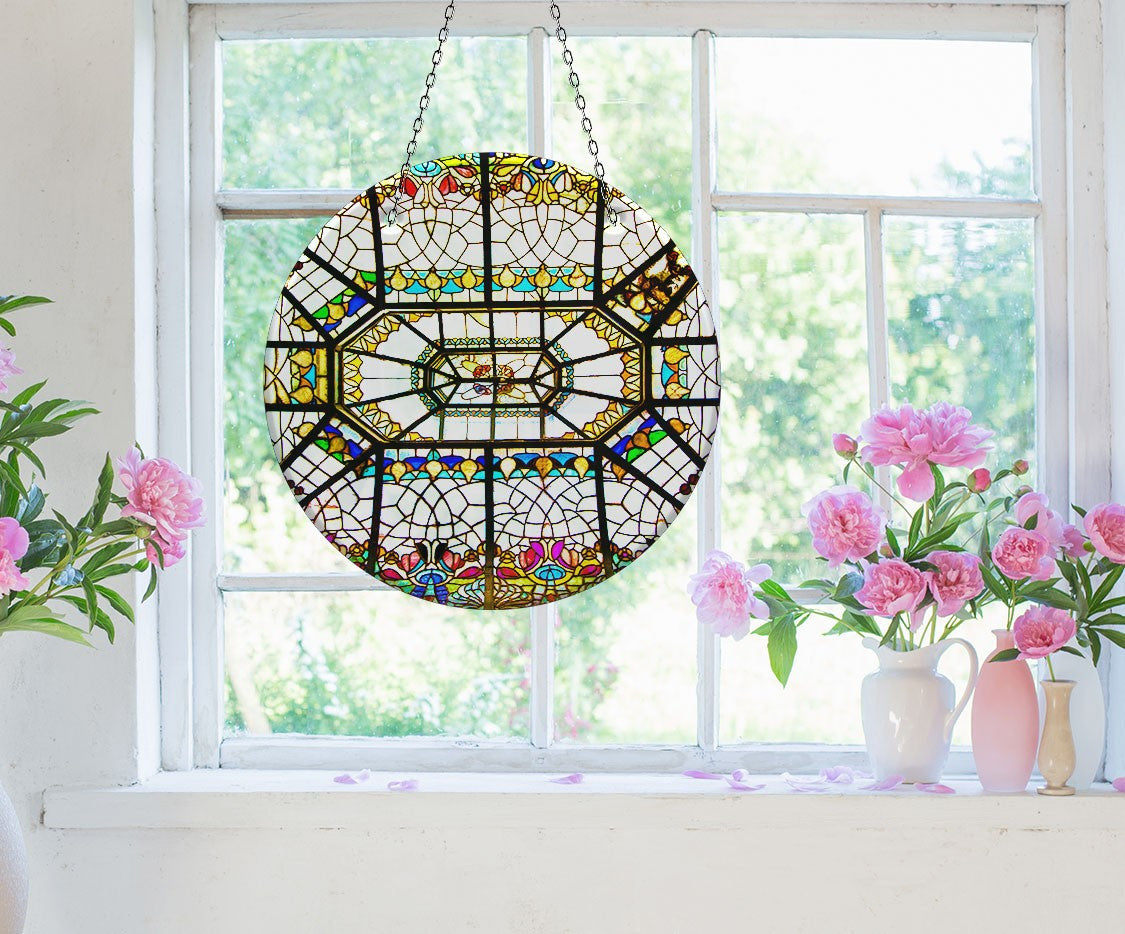 Stained Design Faux Stained Glass Suncatcher Window Hanging Home Decor Sun Catcher Gift Idea