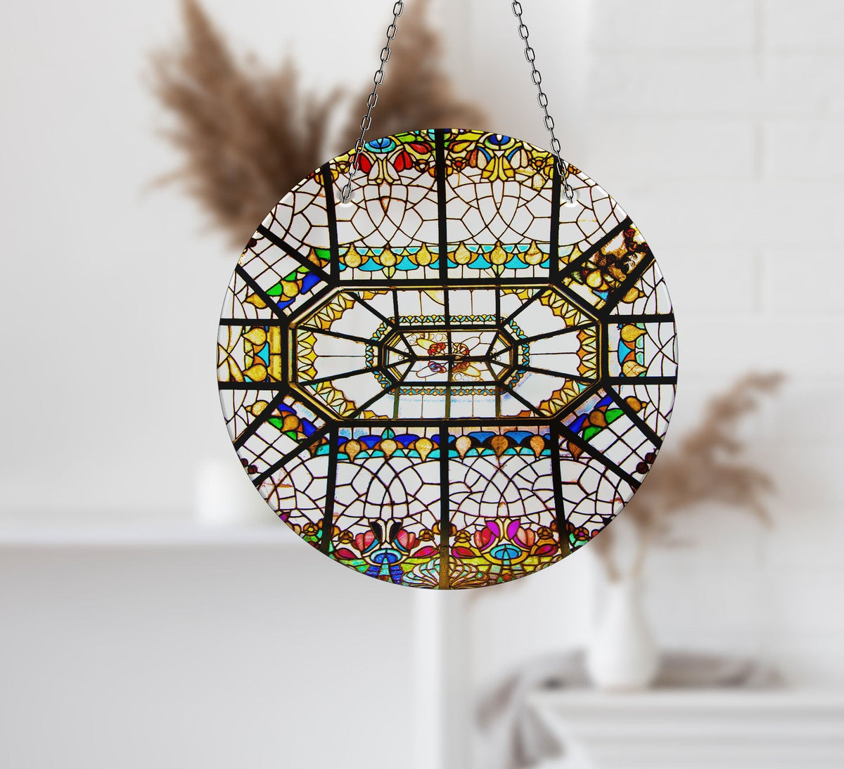 Stained Design Faux Stained Glass Suncatcher Window Hanging Home Decor Sun Catcher Gift Idea