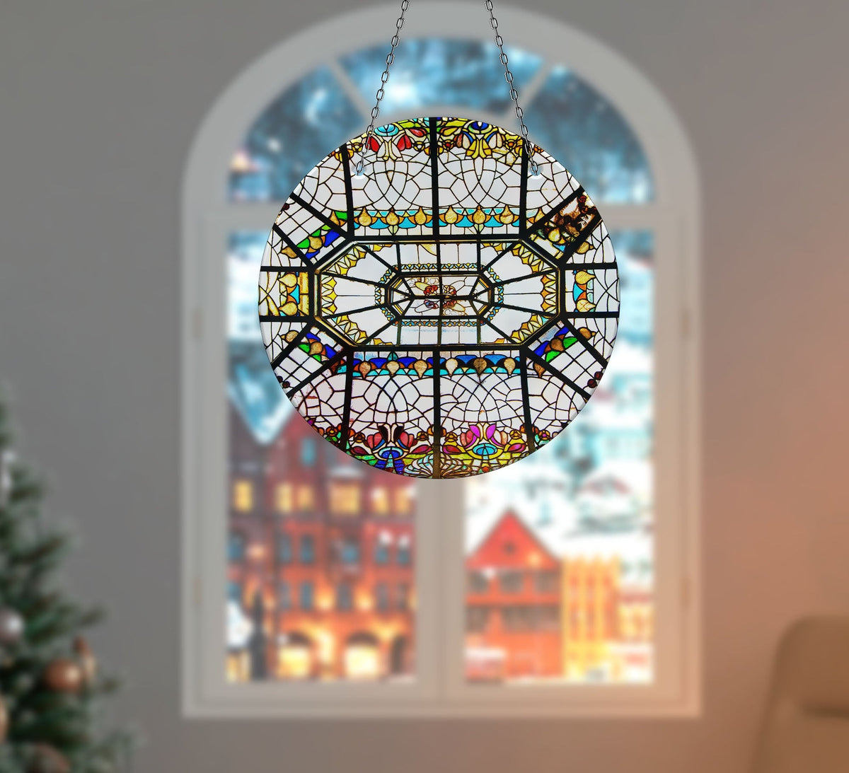 Stained Design Faux Stained Glass Suncatcher Window Hanging Home Decor Sun Catcher Gift Idea