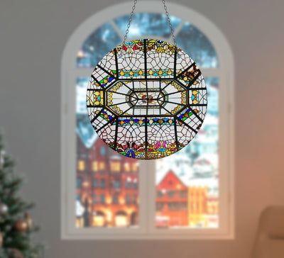 Stained Design Faux Stained Glass Suncatcher Window Hanging Home Decor Sun Catcher Gift Idea