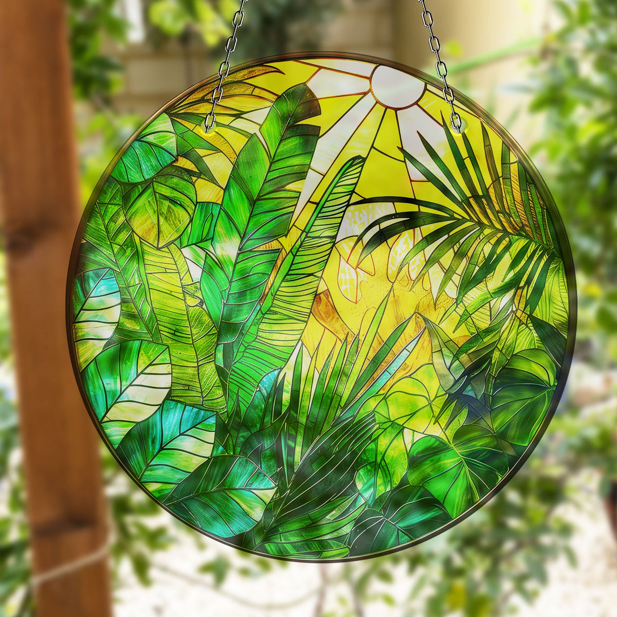 Stained Leaves Faux Stained Glass Suncatcher Window Hanging Home Decor Sun Catcher Gift Idea Decor