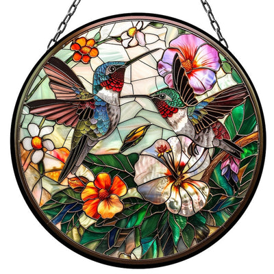 Humming Bird Flowers Suncatcher for Window Decor Gift for Mothers Day Birthday Gift for Her Mom Mother Grandmother Daughter Son