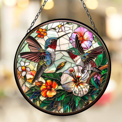 Humming Bird Flowers Suncatcher for Window Decor Gift for Mothers Day Birthday Gift for Her Mom Mother Grandmother Daughter Son