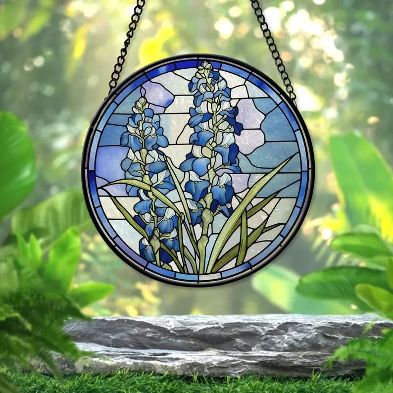Birth Month Flowers Faux Faux Stained Glass Window Hanging, Birthday Gift For Her, Birth Month Flower Suncatcher, Christmas Gift For Mom, Grandma