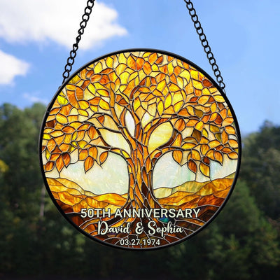 Personalized Faux Stained Glass Wedding Anniversary, Wedding Keepsake Suncatcher, Anniversary Gift, Couple Keepsake Gift, Wedding Gift