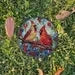Cardinal Birds Painted Faux Stained Glass Suncatcher, Window Hanging Decor, Outdoor Sun Catcher Decor, Mirrorball Wall Decor