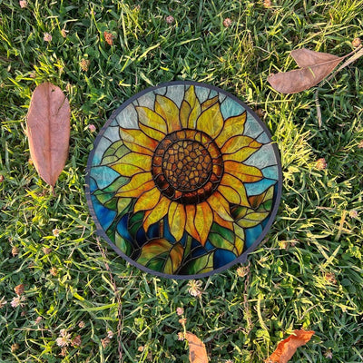 Sunflower Faux Stained Glass Style Wall And Window Decoration, Sun Catcher Wall Art, Indoor Decor, Special Gifts For Women, Window Hanging