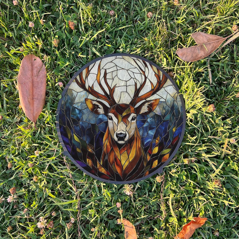 Deer Faux Stained Glass Style Wall And Window Decoration, Sun Catcher Wall Art, Indoor Decor, Special Gifts For Women, Window Hanging