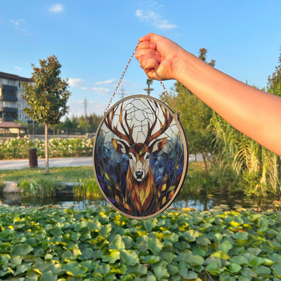 Deer Faux Stained Glass Style Wall And Window Decoration, Sun Catcher Wall Art, Indoor Decor, Special Gifts For Women, Window Hanging