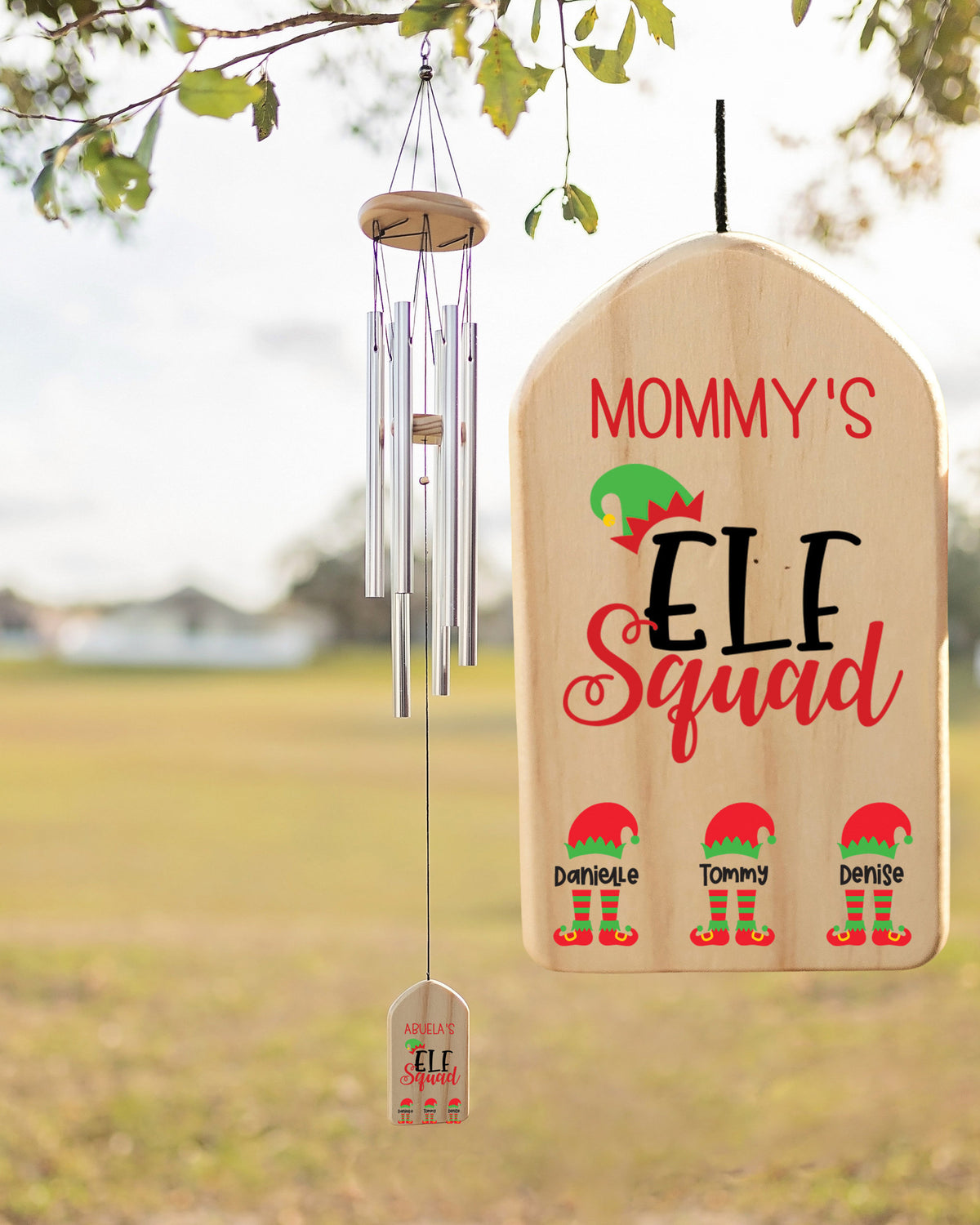 Mommy Custom Christmas Memorial WindChime Gift for Mommy, Wind Chime, Personalized Christmas Gift Mommy, Elf Squad, Mommy Gift for Xmas