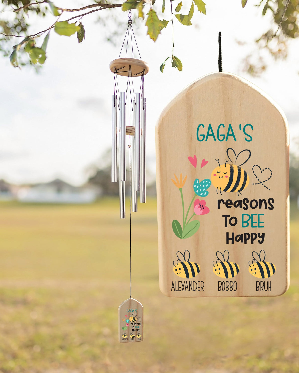Gift for Gaga, Personalized Wind Chimes, Gaga Gift, Mothers Day, Mother's Day Gift, Personalized Gift, Grandparent's Day Gift