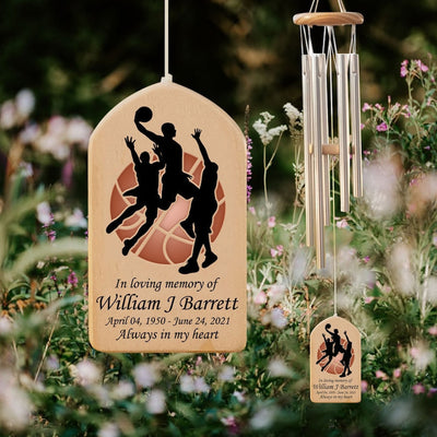 Basketball Player Team Member Memorial Personalized Wind Chime, Loss of Basketball Player, Loss Of Son Dad Sympathy Gift, Bereavement Gift
