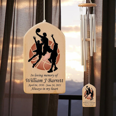 Basketball Player Team Member Memorial Personalized Wind Chime, Loss of Basketball Player, Loss Of Son Dad Sympathy Gift, Bereavement Gift