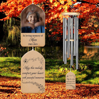 Custom Memorial Wind Chime, In Loving Memory Custom Photo Gift, Sympathy Gift, Bereavement Sympathy Loss of Mother Father, Remembrance Gift