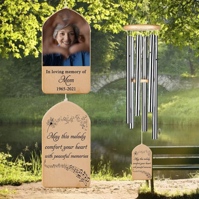 Custom Memorial Wind Chime, In Loving Memory Custom Photo Gift, Sympathy Gift, Bereavement Sympathy Loss of Mother Father, Remembrance Gift