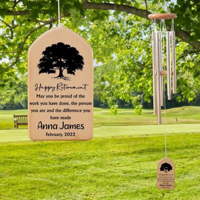 Retirement Wind Chime Gift, Personalized Gift For Retired Teacher Nurse Boss Coworkers, Retirement Gifts for Men Women, Thank you Gift