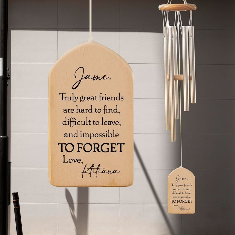 Custom Friendship Wind Chime, Truly Great Friends, Bestie Gift, Old Friend Gift, Thinking of You, BFF Birthday Gift, Outdoor Decoration