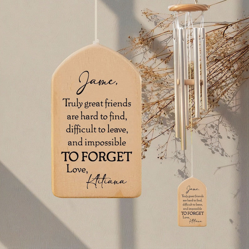 Custom Friendship Wind Chime, Truly Great Friends, Bestie Gift, Old Friend Gift, Thinking of You, BFF Birthday Gift, Outdoor Decoration