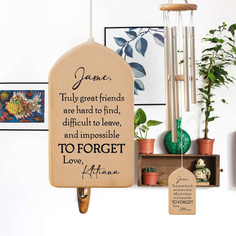 Custom Friendship Wind Chime, Truly Great Friends, Bestie Gift, Old Friend Gift, Thinking of You, BFF Birthday Gift, Outdoor Decoration