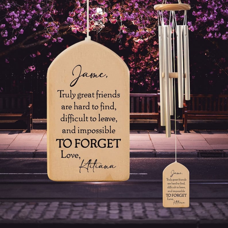 Custom Friendship Wind Chime, Truly Great Friends, Bestie Gift, Old Friend Gift, Thinking of You, BFF Birthday Gift, Outdoor Decoration