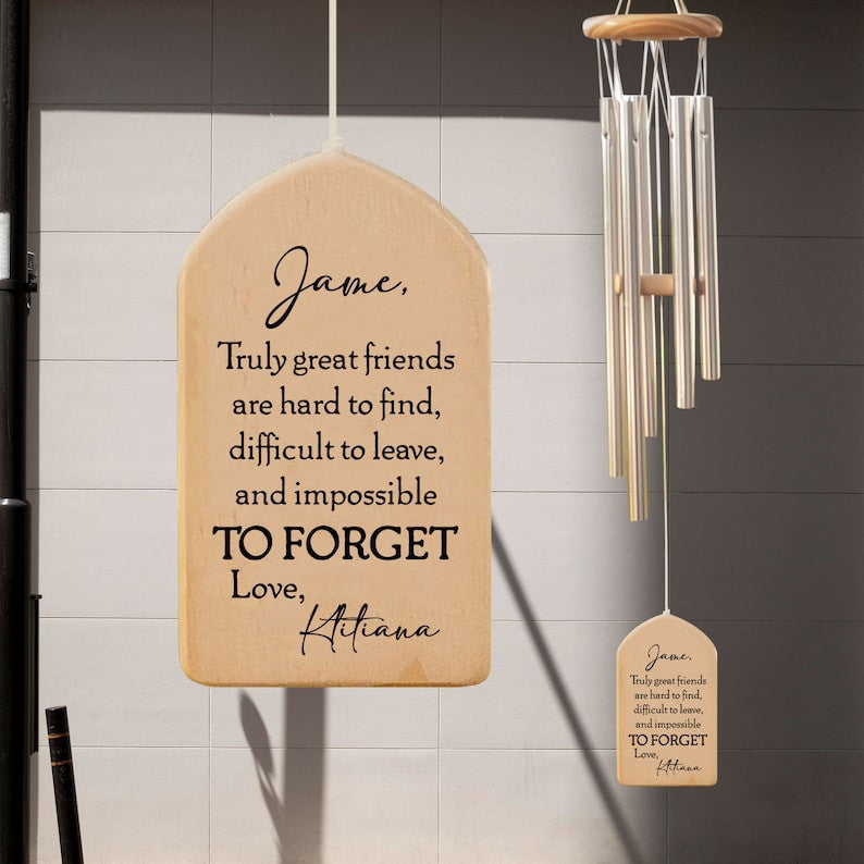 Custom Friendship Wind Chime, Truly Great Friends, Bestie Gift, Old Friend Gift, Thinking of You, BFF Birthday Gift, Outdoor Decoration