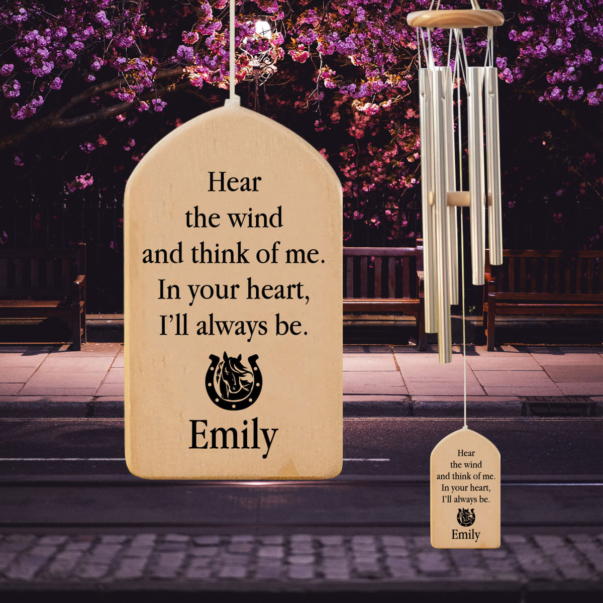 Horse Memorial Wind Chime, Horse Loss Gift, Hear The Wind and Think of Me, Horse Memorial Gift, Sympathy Gift, Personalized Horse Wind Chime