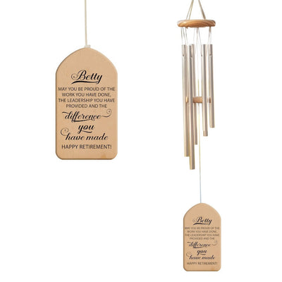 Happy Retirement Wind Chime, Personalized Retirement Celebration Gift, Difference You Have Made Sign, Retired Boss Teacher Nurse Gift
