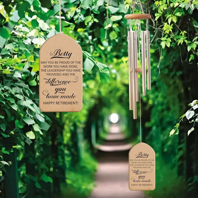 Happy Retirement Wind Chime, Personalized Retirement Celebration Gift, Difference You Have Made Sign, Retired Boss Teacher Nurse Gift