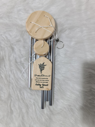 Retirement Wind Chime, Personalized Gift For Retired Teacher Nurse Doctor Mentor, Thank you Retirement Gift for Women, Happy Retirement